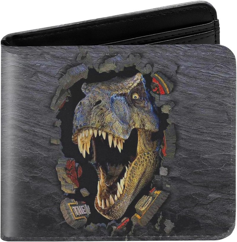Amutta Kids Wallet for Boys, Dinosaur Boys Wallet for Kids Ages 4-5-6-7-8-9-10-11-12-13-14-15-16, Dino Wallet for Teen Boy, Gifts for Boy Christmas Birthday Leather - Image 1